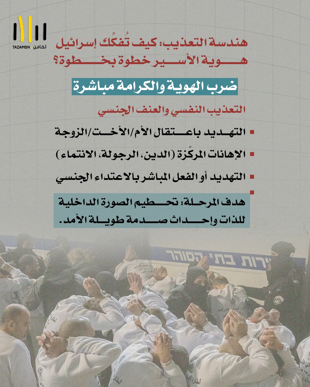 هندسة التعذيب: كيف تُفكِّك إسرائيل هوية الأسير خطوة بخطوة؟